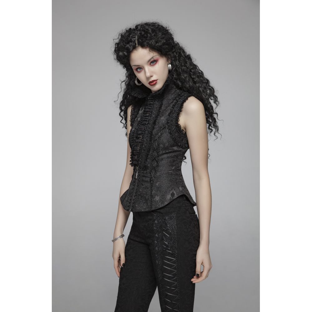 Punk Rave - Adelaide Sleeveless top - Black